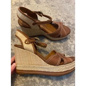Clarks Brown and Tan Wedges